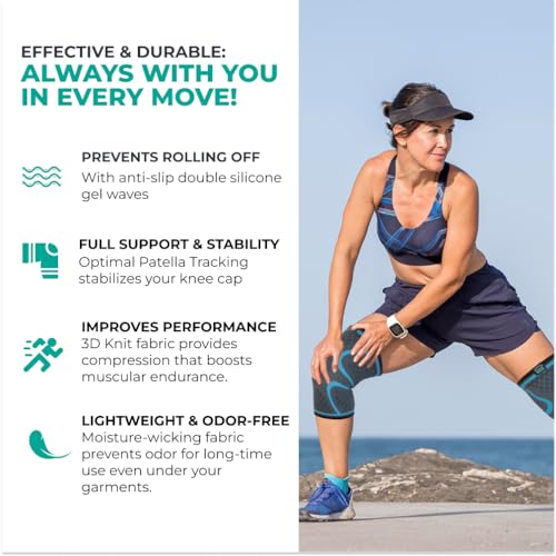 Faja de Compresión para Rodilla Modvel para Hombres y Mujeres, Paquete de 2, Soporte para Dolor de Rodilla, Ideal para Correr y Lesiones - imagen 4
