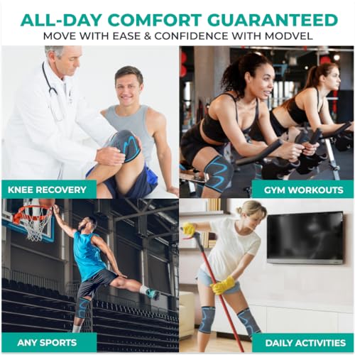 Faja de Compresión para Rodilla Modvel para Hombres y Mujeres, Paquete de 2, Soporte para Dolor de Rodilla, Ideal para Correr y Lesiones - imagen 6