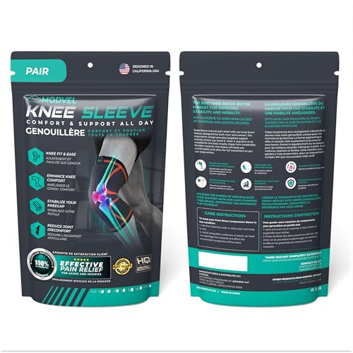 Faja de Compresión para Rodilla Modvel para Hombres y Mujeres, Paquete de 2, Soporte para Dolor de Rodilla, Ideal para Correr y Lesiones - imagen 7