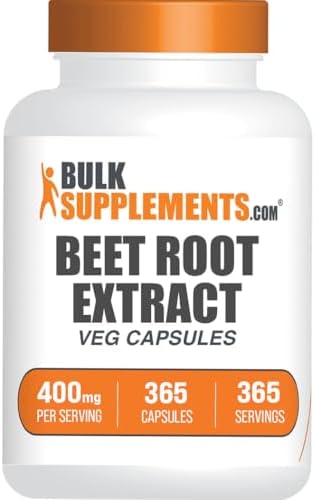Cápsulas de Extracto de Remolacha BulkSupplements.com - Suplemento Vegano y Sin Gluten, 1 Cápsula por Porción (400mg), 365 Contenido (Paquete de 1) - imagen 1