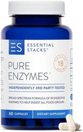 Enzimas Digestivas Esenciales Stacks (Sin Gluten, Lácteos ni Soja) - 18 Enzimas para la Digestión incl. Amilasa, Lipasa y Lactasa - Vegetariano y No - imagen 1