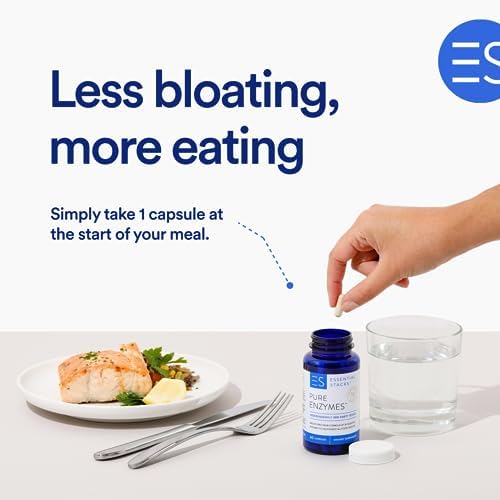 Enzimas Digestivas Esenciales Stacks (Sin Gluten, Lácteos ni Soja) - 18 Enzimas para la Digestión incl. Amilasa, Lipasa y Lactasa - Vegetariano y No - imagen 2