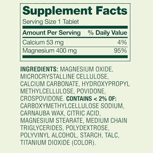 Suplemento de Óxido de Magnesio 400mg para Huesos, Músculos y Corazón – Tabletas de Magnesio de Fuerza Extra – 250 Contenidos, Suministro de 8+ Meses - imagen 3