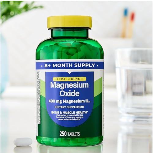 Suplemento de Óxido de Magnesio 400mg para Huesos, Músculos y Corazón – Tabletas de Magnesio de Fuerza Extra – 250 Contenidos, Suministro de 8+ Meses - imagen 4