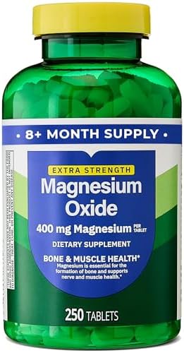 Suplemento de Óxido de Magnesio 400mg para Huesos, Músculos y Corazón – Tabletas de Magnesio de Fuerza Extra – 250 Contenidos, Suministro de 8+ Meses - imagen 8
