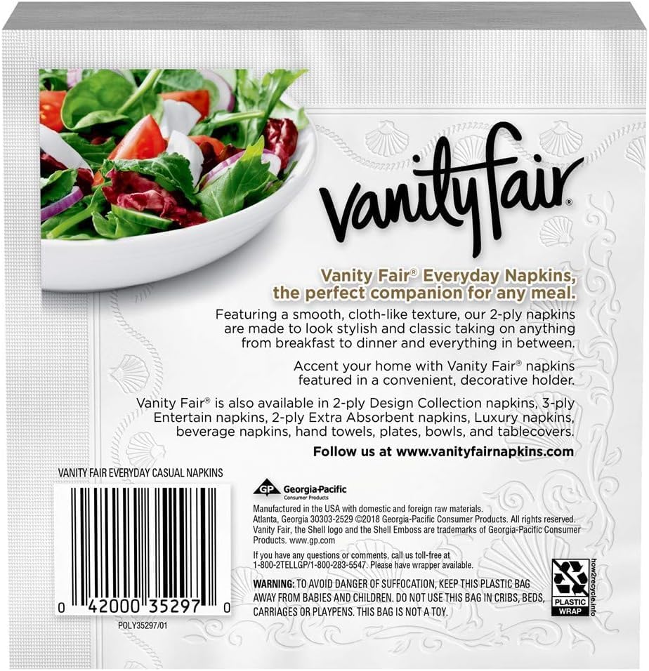 Servilletas desechables Vanity Fair Everyday - 110 servilletas de 2 capas (Paquete de 3) - Total de 330 servilletas - imagen 2