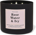 Vela Aromática de 3 Mechas Bath and Body Works White Barn con Aceites Esenciales - 14.5 oz - Fragancia 2021 (Agua de Rosa y Hiedra) - imagen 1