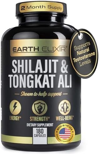 Cápsulas de Shilajit y Tongkat Ali para Hombres y Mujeres – Shilajit Puro con Alta Potencia de Ácido Fulvico y Minerales – Soporte Natural de - imagen 1