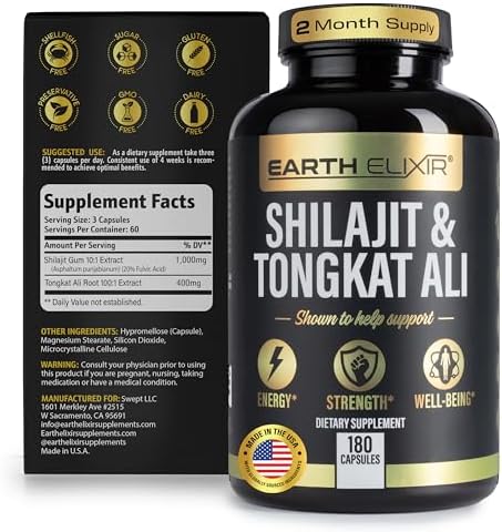Cápsulas de Shilajit y Tongkat Ali para Hombres y Mujeres – Shilajit Puro con Alta Potencia de Ácido Fulvico y Minerales – Soporte Natural de - imagen 2