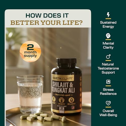 Cápsulas de Shilajit y Tongkat Ali para Hombres y Mujeres – Shilajit Puro con Alta Potencia de Ácido Fulvico y Minerales – Soporte Natural de - imagen 3