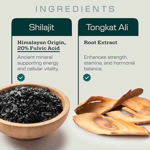 Cápsulas de Shilajit y Tongkat Ali para Hombres y Mujeres – Shilajit Puro con Alta Potencia de Ácido Fulvico y Minerales – Soporte Natural de - imagen 4