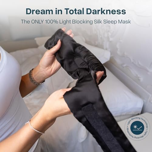 Máscara de Sueño de Seda de Morera 3D MyHalos para Mujeres y Hombres con Copas, Color Negro - Máscara para Dormir, Viajar y Descansar - imagen 3