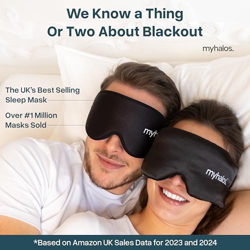 Máscara de Sueño de Seda de Morera 3D MyHalos para Mujeres y Hombres con Copas, Color Negro - Máscara para Dormir, Viajar y Descansar - imagen 4