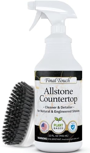 Limpiador Final Touch AllStone para Encimeras – Spray Limpiador a Base de Plantas, Seguro para Piedras con Cepillo – Limpiador Diario para Granito, - imagen 1