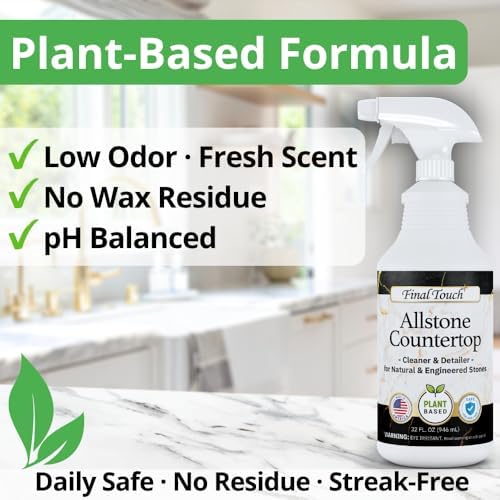 Limpiador Final Touch AllStone para Encimeras – Spray Limpiador a Base de Plantas, Seguro para Piedras con Cepillo – Limpiador Diario para Granito, - imagen 3