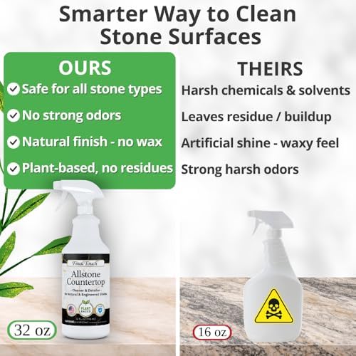 Limpiador Final Touch AllStone para Encimeras – Spray Limpiador a Base de Plantas, Seguro para Piedras con Cepillo – Limpiador Diario para Granito, - imagen 6
