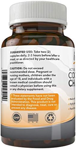 Carbón Activado de Coco PURELY Beneficial 1200mg, 180 Cápsulas - Suplemento Vegano para el Sistema Digestivo y la Inflamación (1 botella) - imagen 3