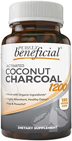 Carbón Activado de Coco PURELY Beneficial 1200mg, 180 Cápsulas - Suplemento Vegano para el Sistema Digestivo y la Inflamación (1 botella) - imagen 4