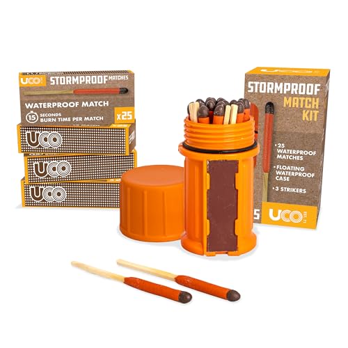 Kit de Fósforos UCO a Prueba de Tormentas, Impermeable y a Prueba de Viento con 4 Paquetes de Fósforos de Repuesto - imagen 4