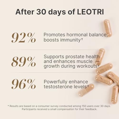Leotri T-Booster Ultra Fuerte para Hombres: Mezcla Herbal de 23,900mg con Tongkat Ali, Ashwagandha, Shilajit y Más – Apoya la Fuerza Muscular, - imagen 4
