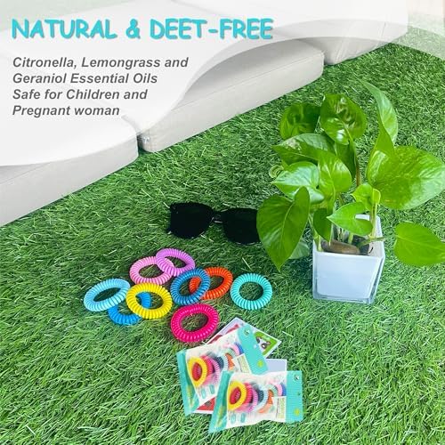 54 Pulseras Repelentes de Mosquitos Sin DEET + 60 Parches Antimosquitos para Niños y Adultos, Ideal para Camping, Pesca y Viajes - imagen 5