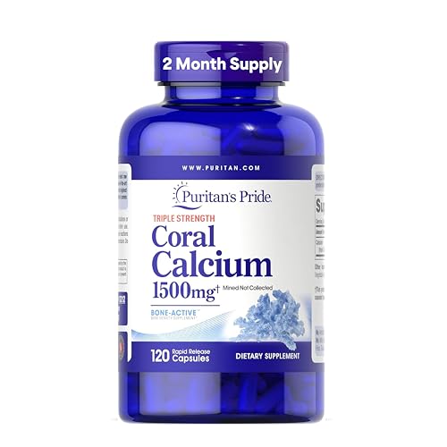 Calcio Coralino Triple Fuerza 1500mg de Puritan's Pride con Bone-Active™, Suplemento Dietético para Corazón, Nervios y Músculos, 120 Cápsulas de - imagen 2