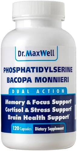Dr. Maxwell Suplemento de Fosfatidilserina y Bacopa Monnieri 300mg, Sin Rellenos, Libre de Soja, 120 Cápsulas, Apoyo a la Memoria - imagen 1