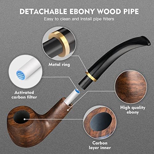 Pipa de Tabaco Scotte Hecha a Mano en Madera de Ébano con Caja de Regalo y Accesorios - imagen 2