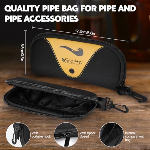 Pipa de Tabaco Scotte Hecha a Mano en Madera de Ébano con Caja de Regalo y Accesorios - imagen 5