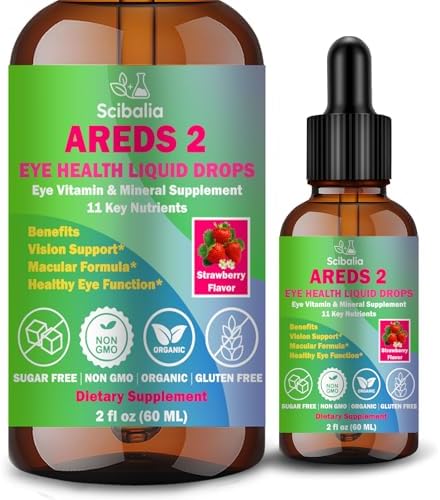 Gotas Líquidas Fórmula AREDS 2, Suplemento Avanzado de Vitaminas para los Ojos 11 en 1 con Luteína, Zeaxantina, Arándano y Omega-3 para la Salud - imagen 1