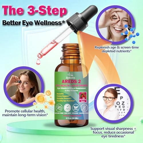 Gotas Líquidas Fórmula AREDS 2, Suplemento Avanzado de Vitaminas para los Ojos 11 en 1 con Luteína, Zeaxantina, Arándano y Omega-3 para la Salud - imagen 4