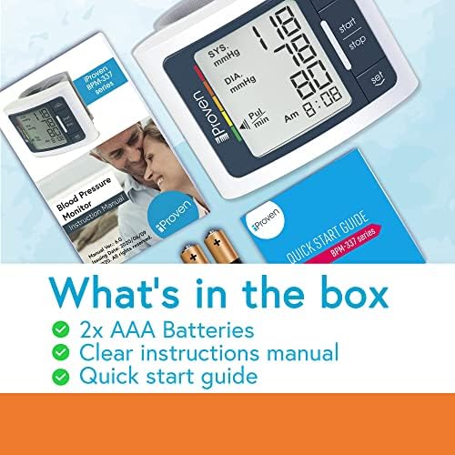 Monitor de Presión Arterial en Muñeca iProven para Uso en Casa – Pantalla LCD, Visualización de Frecuencia Cardíaca, Manguito Grande, Indicador a - imagen 6