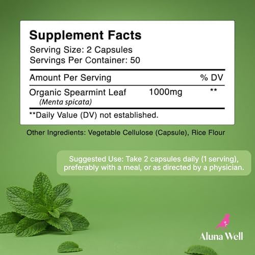 Cápsulas Orgánicas de Menta Verde Aluna Well – 1000mg Suplemento Herbal Vegano y No Transgénico – Bienestar Diario y Equilibrio – Alternativa al Té - imagen 8