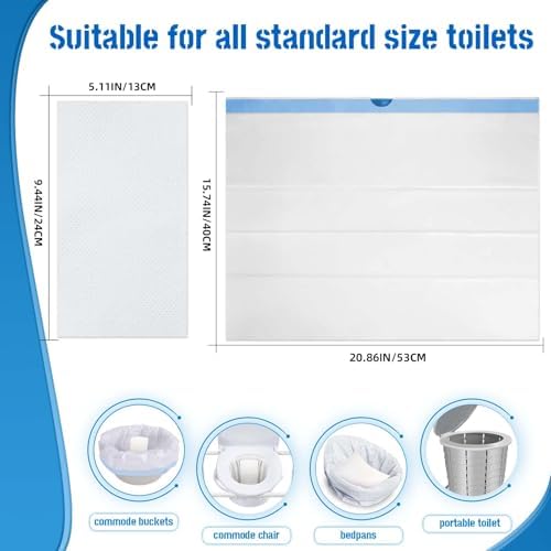 Paquete de 60 Forros Desechables para Inodoro Hlinakrbcs con Almohadillas Absorbentes (Fragancia a Limón), Ideal para Baños Portátiles, Sillas de - imagen 2
