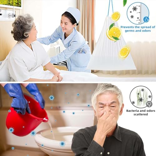 Paquete de 60 Forros Desechables para Inodoro Hlinakrbcs con Almohadillas Absorbentes (Fragancia a Limón), Ideal para Baños Portátiles, Sillas de - imagen 6