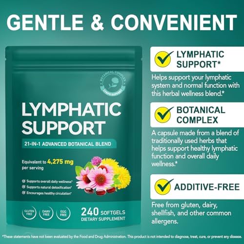 Suplementos de Drenaje Linfático Liposomal 240 Softgels 21 en 1, 4275mg de Apoyo al Sistema Linfático para Hombres y Mujeres, Mezcla Herbal con - imagen 2