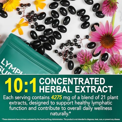 Suplementos de Drenaje Linfático Liposomal 240 Softgels 21 en 1, 4275mg de Apoyo al Sistema Linfático para Hombres y Mujeres, Mezcla Herbal con - imagen 5
