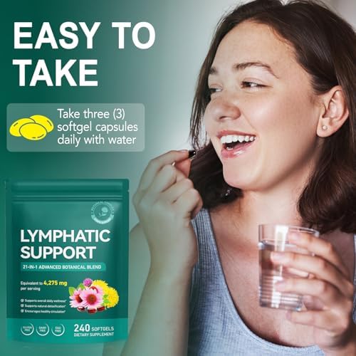 Suplementos de Drenaje Linfático Liposomal 240 Softgels 21 en 1, 4275mg de Apoyo al Sistema Linfático para Hombres y Mujeres, Mezcla Herbal con - imagen 6