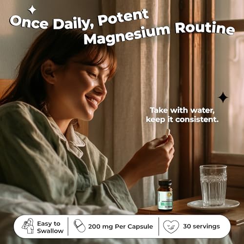 Suplemento de Magnesio Future Kind para Mujeres y Hombres - Función Muscular y Nerviosa - Magnesio Glicinato Chelado 200mg para Sueño y Metabolismo - imagen 4