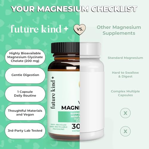 Suplemento de Magnesio Future Kind para Mujeres y Hombres - Función Muscular y Nerviosa - Magnesio Glicinato Chelado 200mg para Sueño y Metabolismo - imagen 7