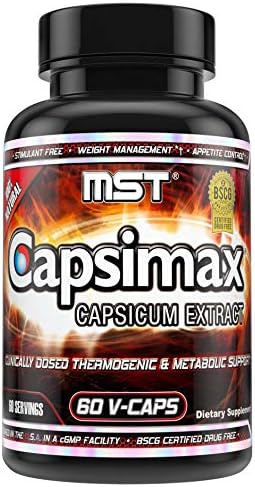Suplemento MST Capsimax 100mg en Cápsulas V, 60 Porciones, Dosis Clínica para Control de Peso, Termogénico, Control del Apetito, Quema de Calorías, - imagen 1
