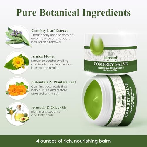 Salve Orgánico de Consuelda para la Sanación de Huesos (4 oz) | Crema Herbal Natural para Alivio y Recuperación - Infundida con Aceite Concentrado de - imagen 3