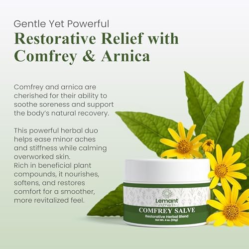 Salve Orgánico de Consuelda para la Sanación de Huesos (4 oz) | Crema Herbal Natural para Alivio y Recuperación - Infundida con Aceite Concentrado de - imagen 6