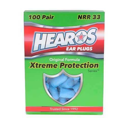 Tapones para oídos HEAROS Xtreme de espuma, 33dB NRR, 100 pares, reducción de ruido y protección auditiva - imagen 2