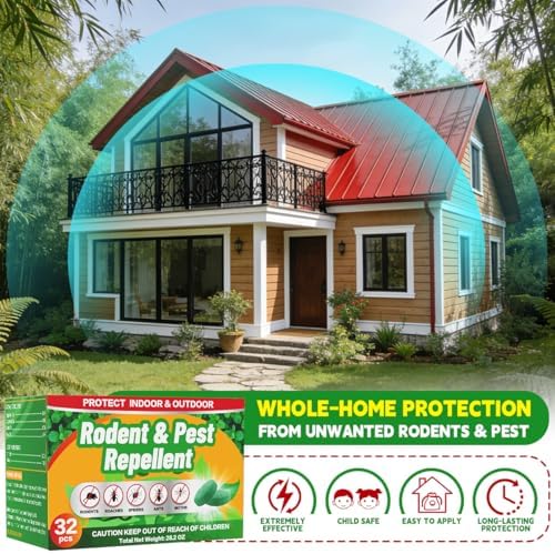 Repelente de Topos y Roedores para Interior y Exterior - Aceite Esencial de Menta Extra Fuerte, 32 Paquetes de Pouches Naturales y Seguros para el - imagen 5