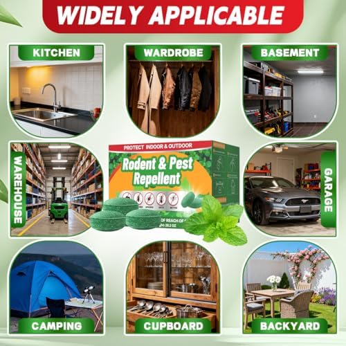Repelente de Topos y Roedores para Interior y Exterior - Aceite Esencial de Menta Extra Fuerte, 32 Paquetes de Pouches Naturales y Seguros para el - imagen 6