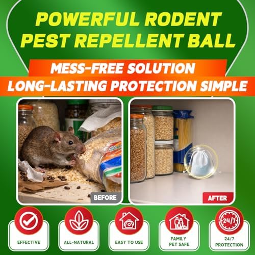 Repelente de Topos y Roedores para Interior y Exterior - Aceite Esencial de Menta Extra Fuerte, 32 Paquetes de Pouches Naturales y Seguros para el - imagen 7