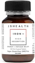 Suplemento de Hierro JSHealth con Vitamina C. Ferrochel para Energía. No Constipante, con Vitaminas B. Por la Nutricionista Jessica Sepel (30 - imagen 1