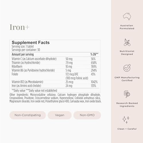 Suplemento de Hierro JSHealth con Vitamina C. Ferrochel para Energía. No Constipante, con Vitaminas B. Por la Nutricionista Jessica Sepel (30 - imagen 5
