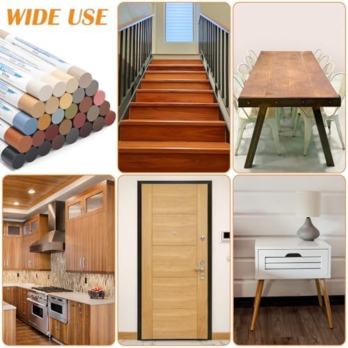Kit de reparación de muebles Windspeed 30, 30+2P barras de masilla para madera, crayones de cera para pisos, gabinetes y zócalos (incluye 2 - imagen 6